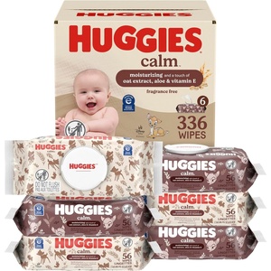 Huggies Calm Baby Wipes, Unscented, 10 Packs, 560 Wipes(56 Count (Pack of 6))