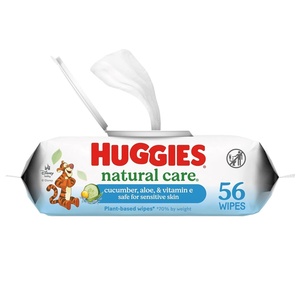 Huggies Natural Care Cucumber, Aloe and Vitamin E Baby Wipes, Hypoallergenic, Scented, 6 Flip-Top Packs (288 Wipes Total), Packaging May Vary(56 Count (Pack of 1))