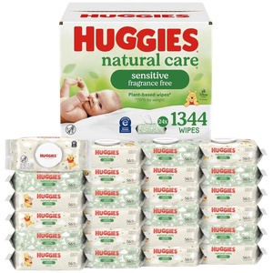 Huggies Natural Care Sensitive Baby Wipes, Unscented, 24 Packs, 1344 Wipes(56 Count (Pack of 24))