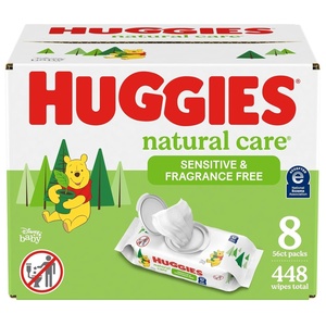 Huggies Natural Care Sensitive Baby Wipes, Unscented, 24 Packs, 1344 Wipes(56 Count (Pack of 8))