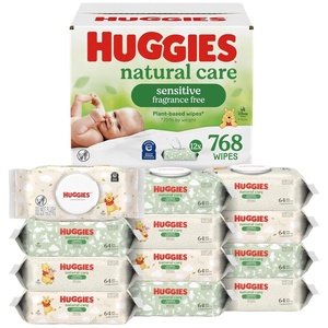 Huggies Natural Care Sensitive Baby Wipes, Unscented, 24 Packs, 1344 Wipes(64 Count (Pack of 12))