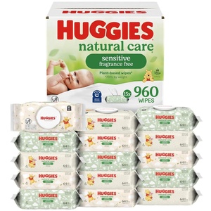Huggies Natural Care Sensitive Baby Wipes, Unscented, 24 Packs, 1344 Wipes(64 Count (Pack of 15))