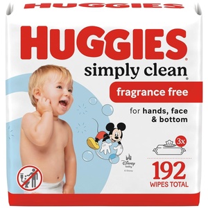 Huggies Simply Clean Baby Wipes, Unscented, 11 Packs, 704 Wipes(64 Count (Pack of 3))