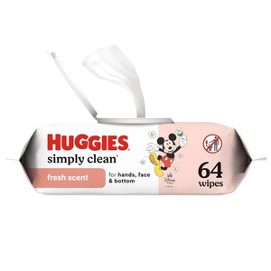 Huggies Simply Clean Fresh Scent Baby Wipes, 11 Flip-Top Packs (704 Wipes Total), Packaging May Vary(64 Count (Pack of 8))