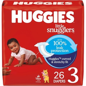 Huggies Size 3 Diapers, Little Snugglers Baby Diapers, Size 3 (16-28 lbs), 168 Count (6 Packs of 28), Packaging May Vary(Size 3)
