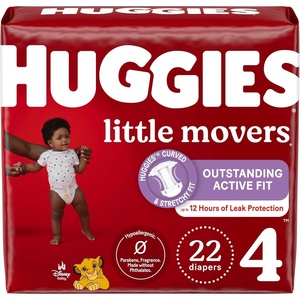 Huggies Size 8 Diapers, Little Movers Baby Diapers, Size 8 (46+ lbs), 62 Count(Size 4)
