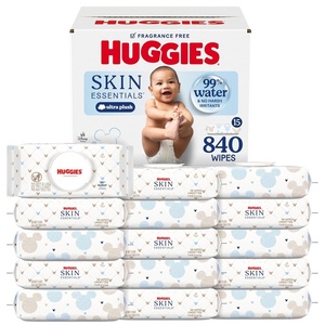 Huggies Skin Essentials Baby Wipes, 99% Water, 15 Packs, 840 Wipes(56 Count (Pack of 15))