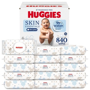 Huggies Skin Essentials Baby Wipes, 99% Water, 15 Packs, 840 Wipes(Pack of 15 (56 Count))