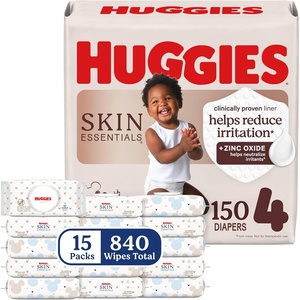 Huggies Skin Essentials Diapers and Wipes Bundle(Size 4)