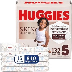 Huggies Skin Essentials Diapers and Wipes Bundle(Size 5)