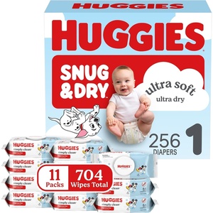 Huggies Snug & Dry & Simply Clean Bundle(Size 1)