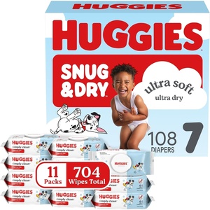 Huggies Snug & Dry & Simply Clean Bundle(Size 7)