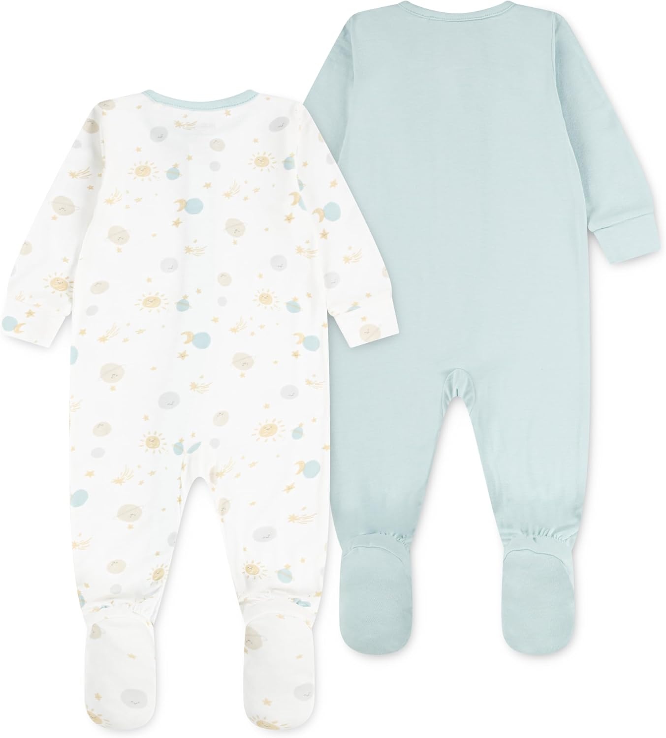 image:imageHUGGIES Baby 2pack Footed CoverallBlue HazePlanets