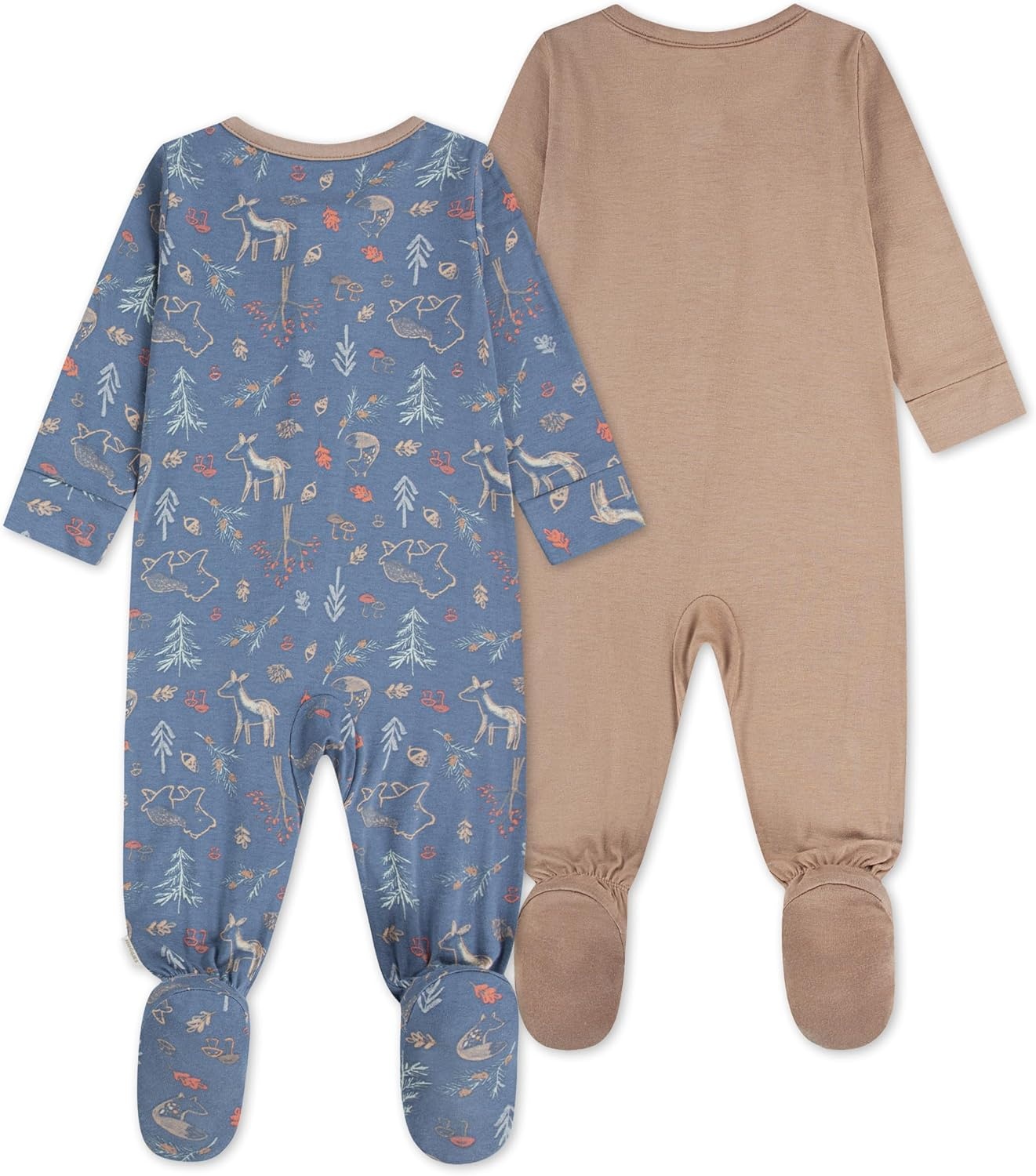 image:imageHUGGIES Baby 2pack Footed CoverallBrown OchreForest