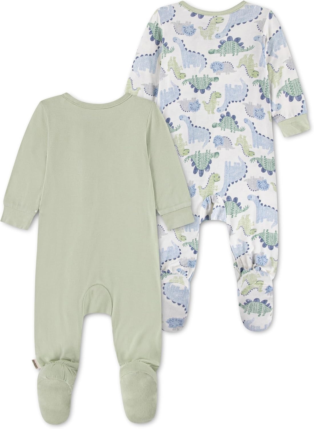 image:imageHUGGIES Baby 2pack Footed CoverallCeladon GreenDinos