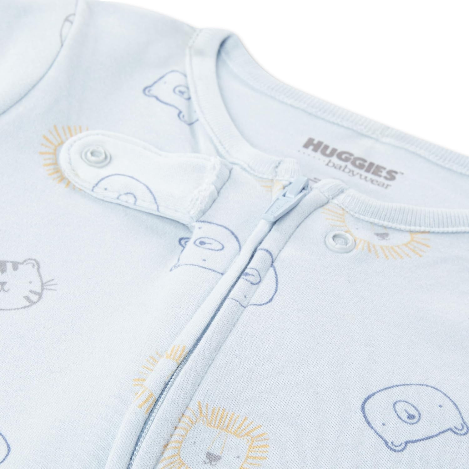 image:imageHUGGIES Baby 2pack Footed CoverallCloud Grey HeatherBears