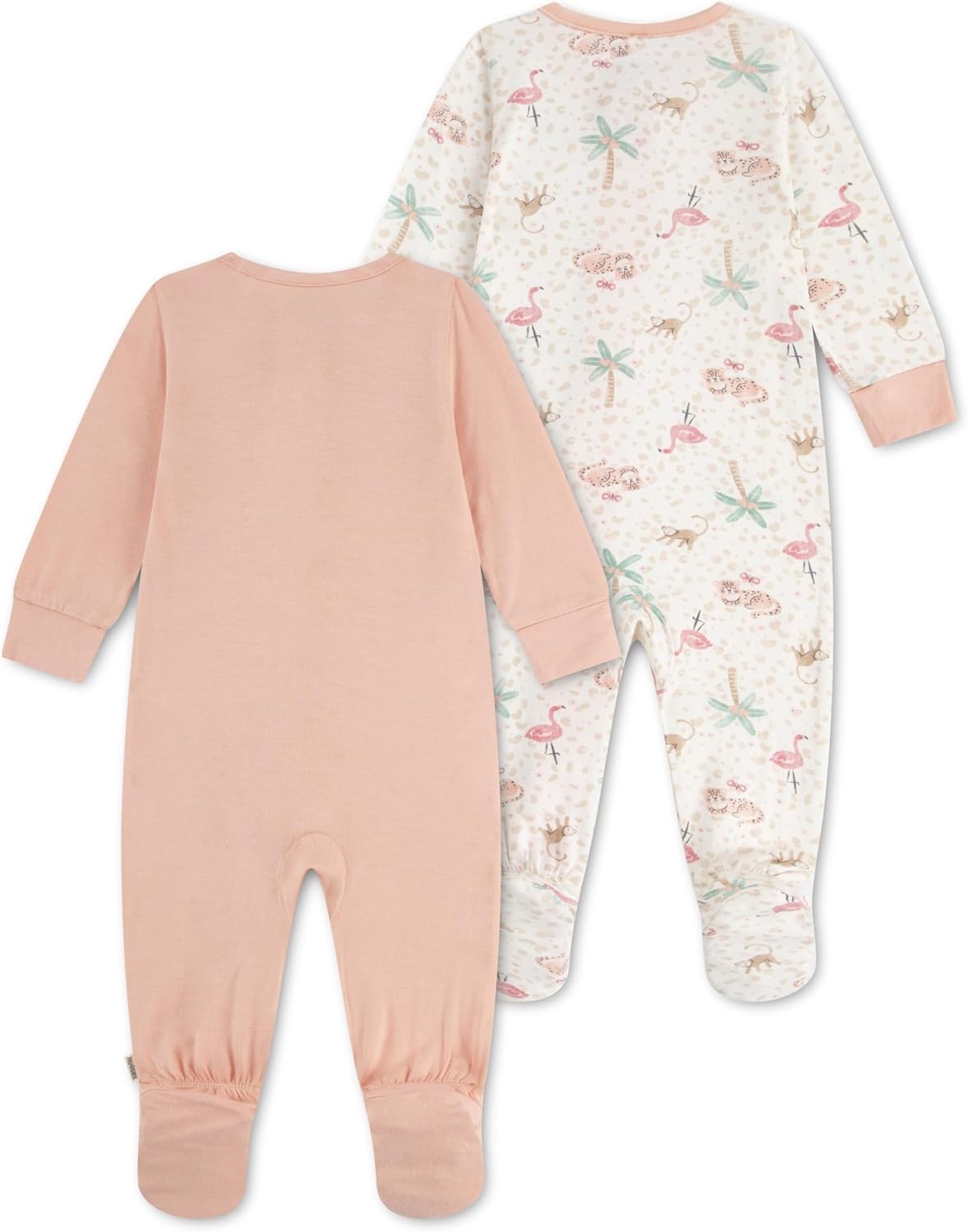 image:imageHUGGIES Baby 2pack Footed CoverallCoral PinkJungle