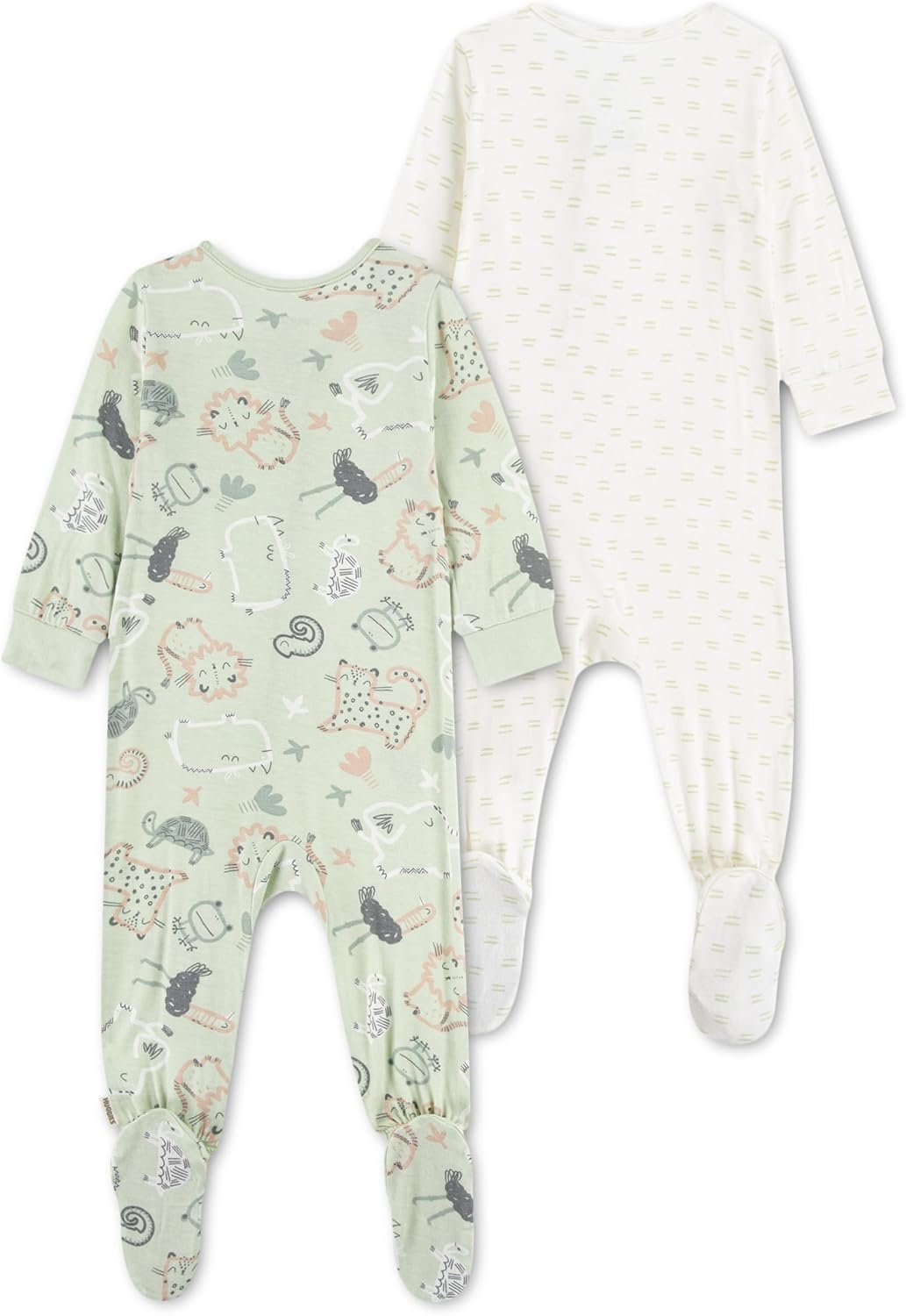 image:imageHUGGIES Baby 2pack Footed CoverallLily PadJungle