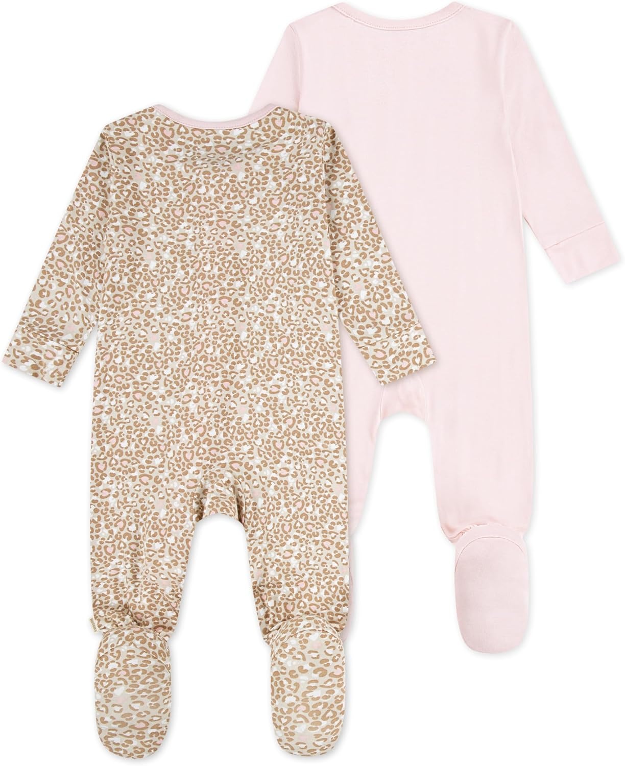 image:imageHUGGIES Baby 2pack Footed CoverallLotusLeopard