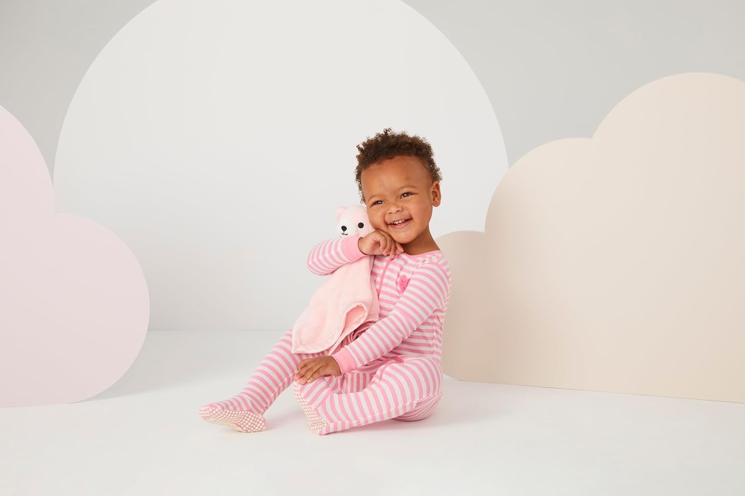 image:imageHUGGIES Baby 3pack Footed Coverall PajamasSea PinkStars