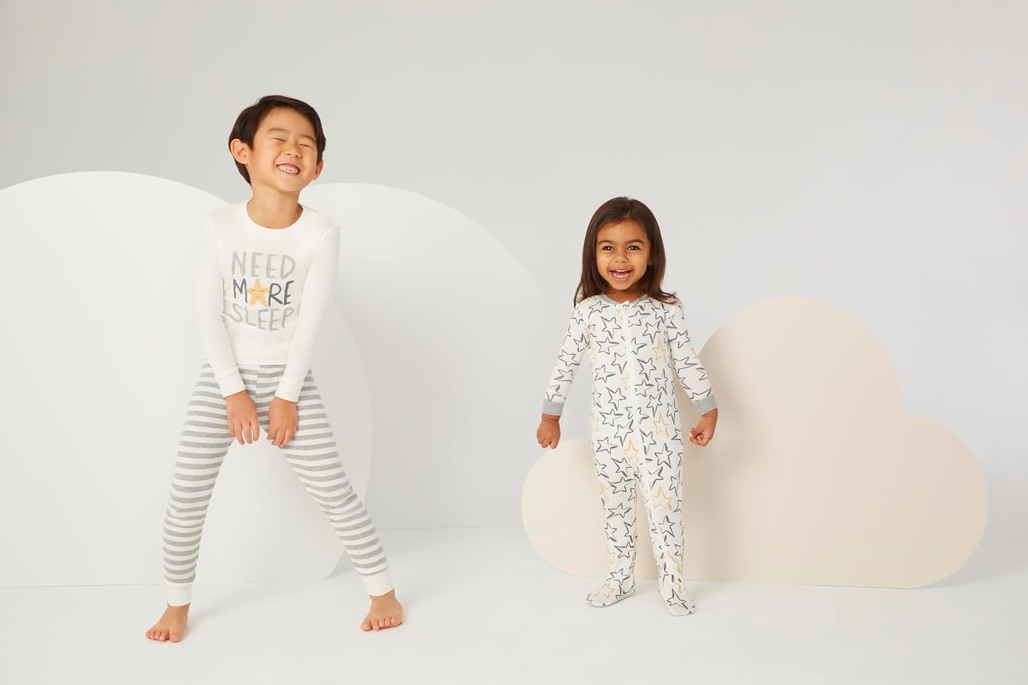 image:imageHUGGIES Baby 3pack Footed Coverall PajamasSnow WhiteStars