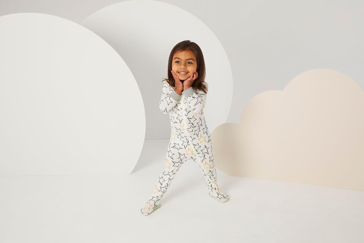 image:imageHUGGIES Baby 3pack Footed Coverall PajamasSnow WhiteStars