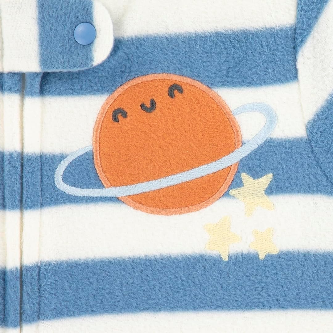 image:imageHUGGIES Baby 3pack Footed Fleece Coverall PajamasBlue FogPlanets