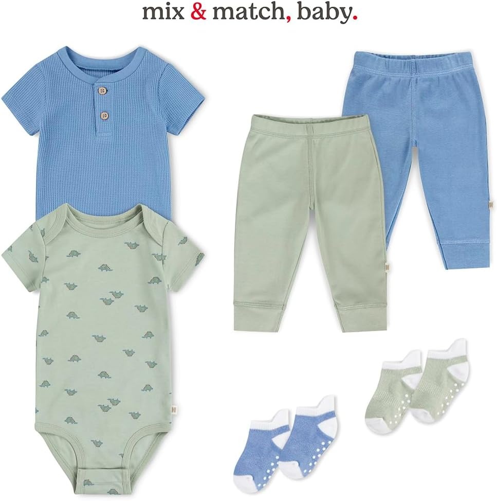 image:imageHUGGIES Baby 5pack Elevated BodysuitDesert SageOrange