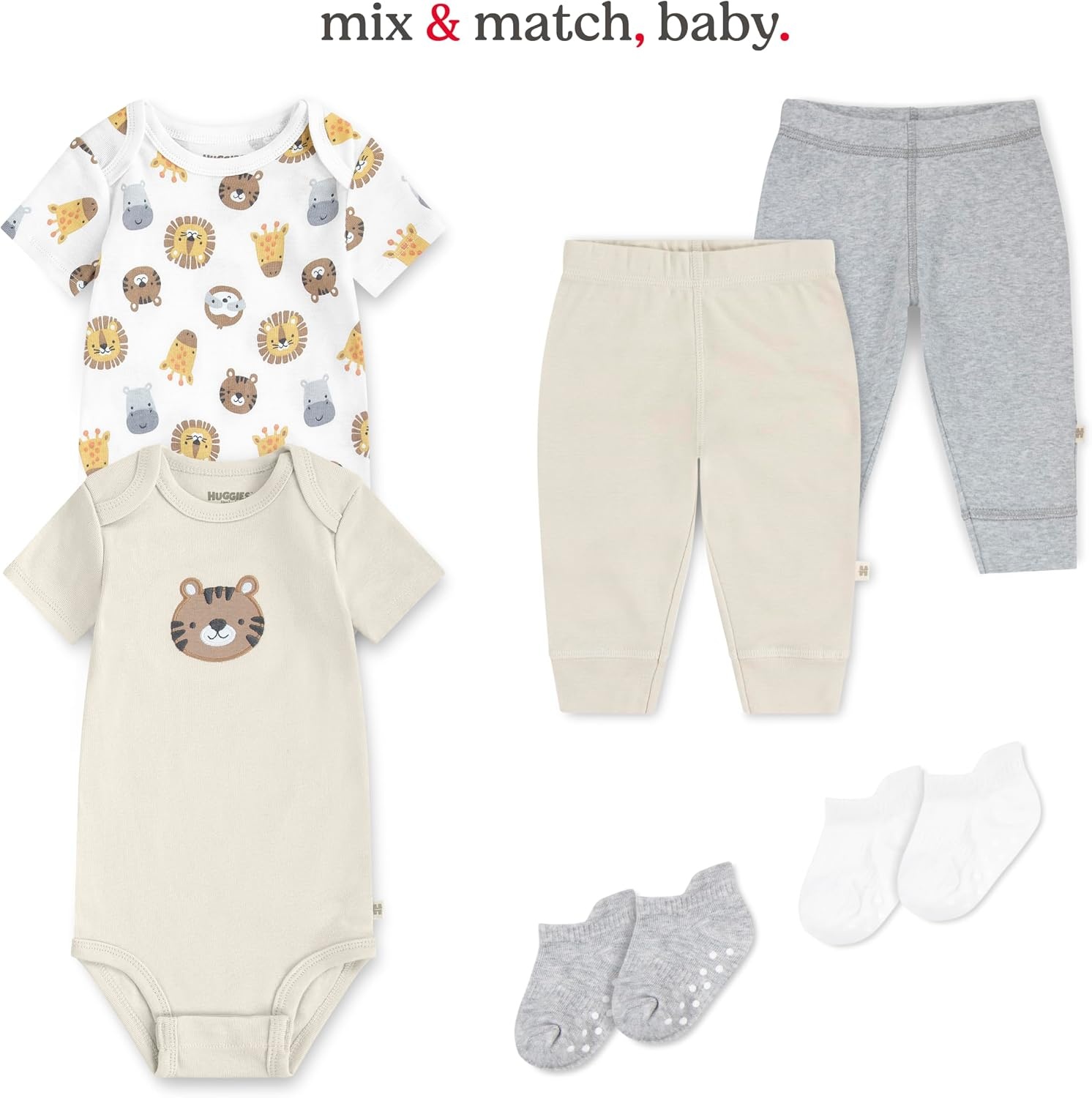 image:imageHUGGIES Baby 5pack Everyday BodysuitSnow WhiteAnimals