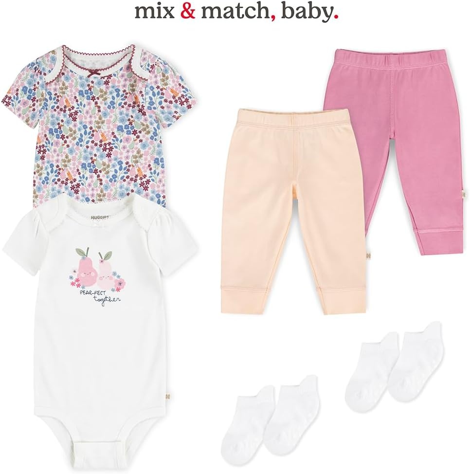image:imageHUGGIES Baby 5pack Everyday BodysuitSnow WhiteFlorals