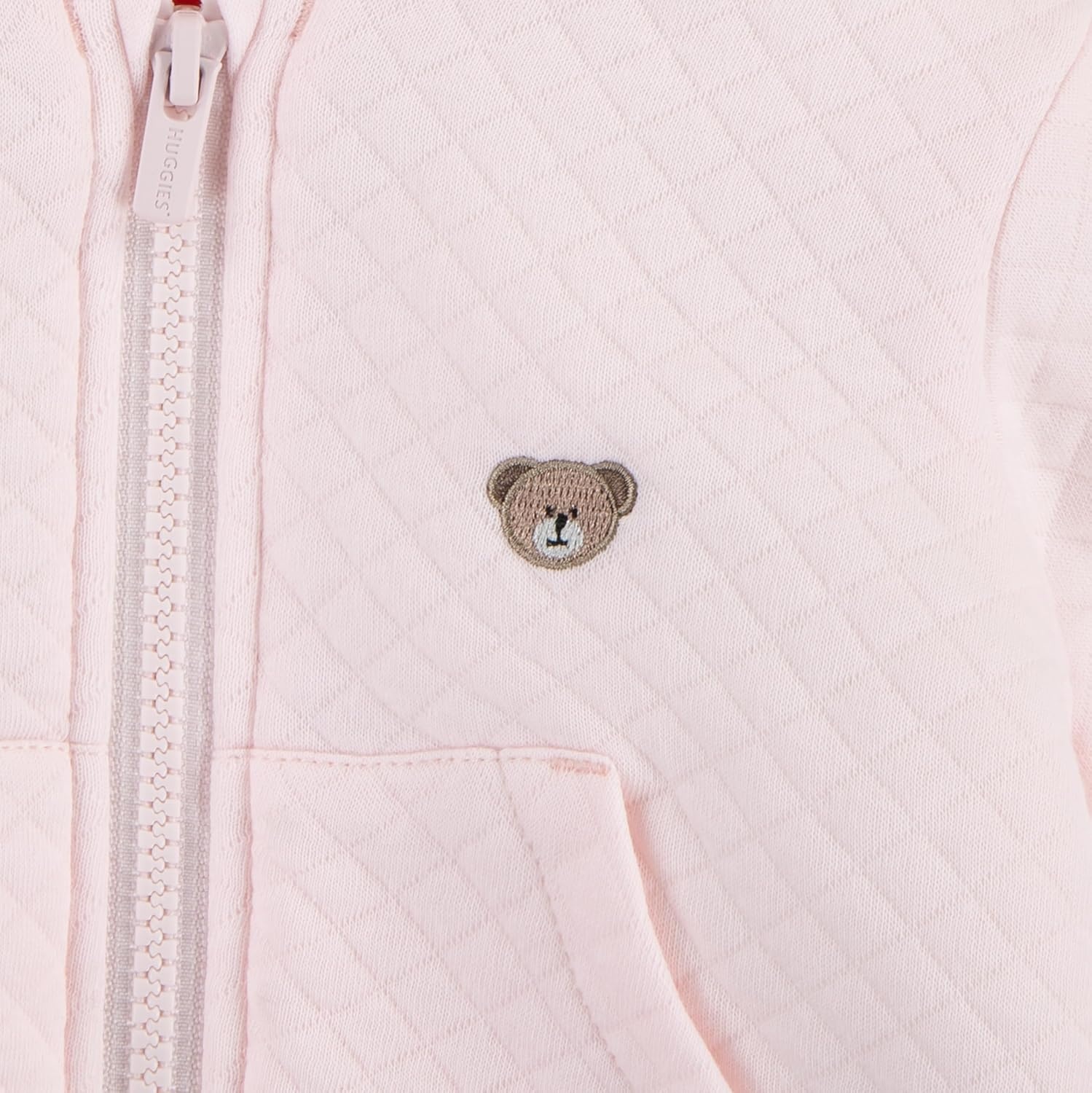 image:imageHUGGIES Baby Fleece Lined Zip Up Hooded JacketBarely Pink