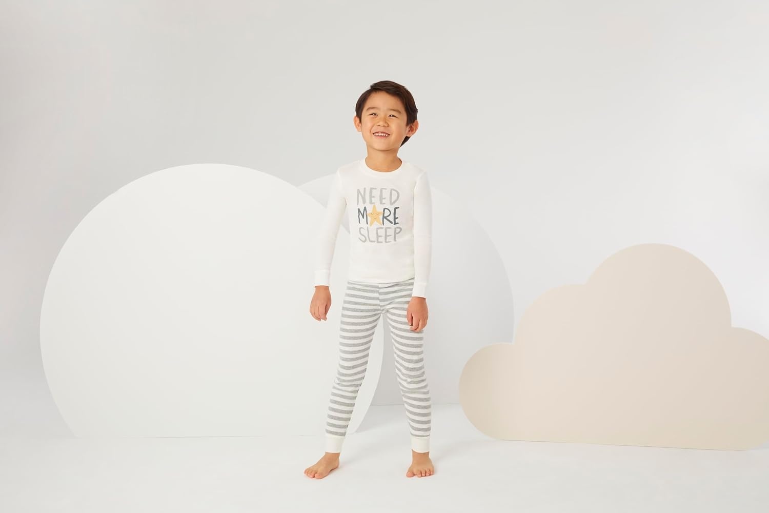 image:imageHUGGIES Baby Long Sleeve Pajama 4piece SetSnow WhiteStars