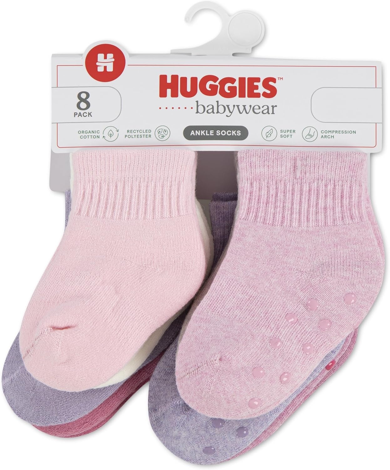 image:imageHUGGIES Baby Multipack Lightweight Ankle Gripper SocksFairy Tale 8pack