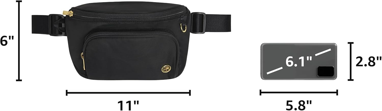 image:imageHUGGIES UnisexAdult Diaper Waistpack Crossbody BagBlack