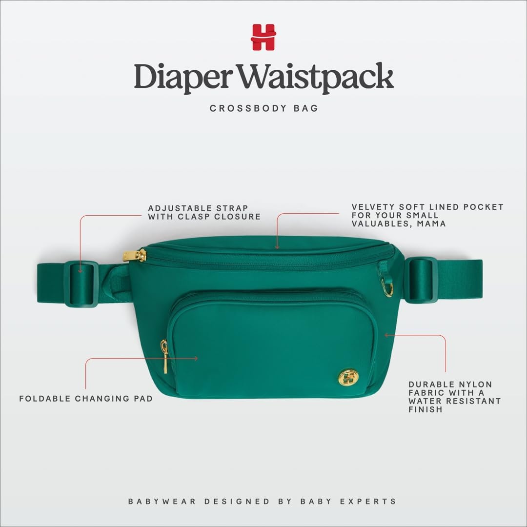 image:imageHUGGIES UnisexAdult Diaper Waistpack Crossbody BagBlack