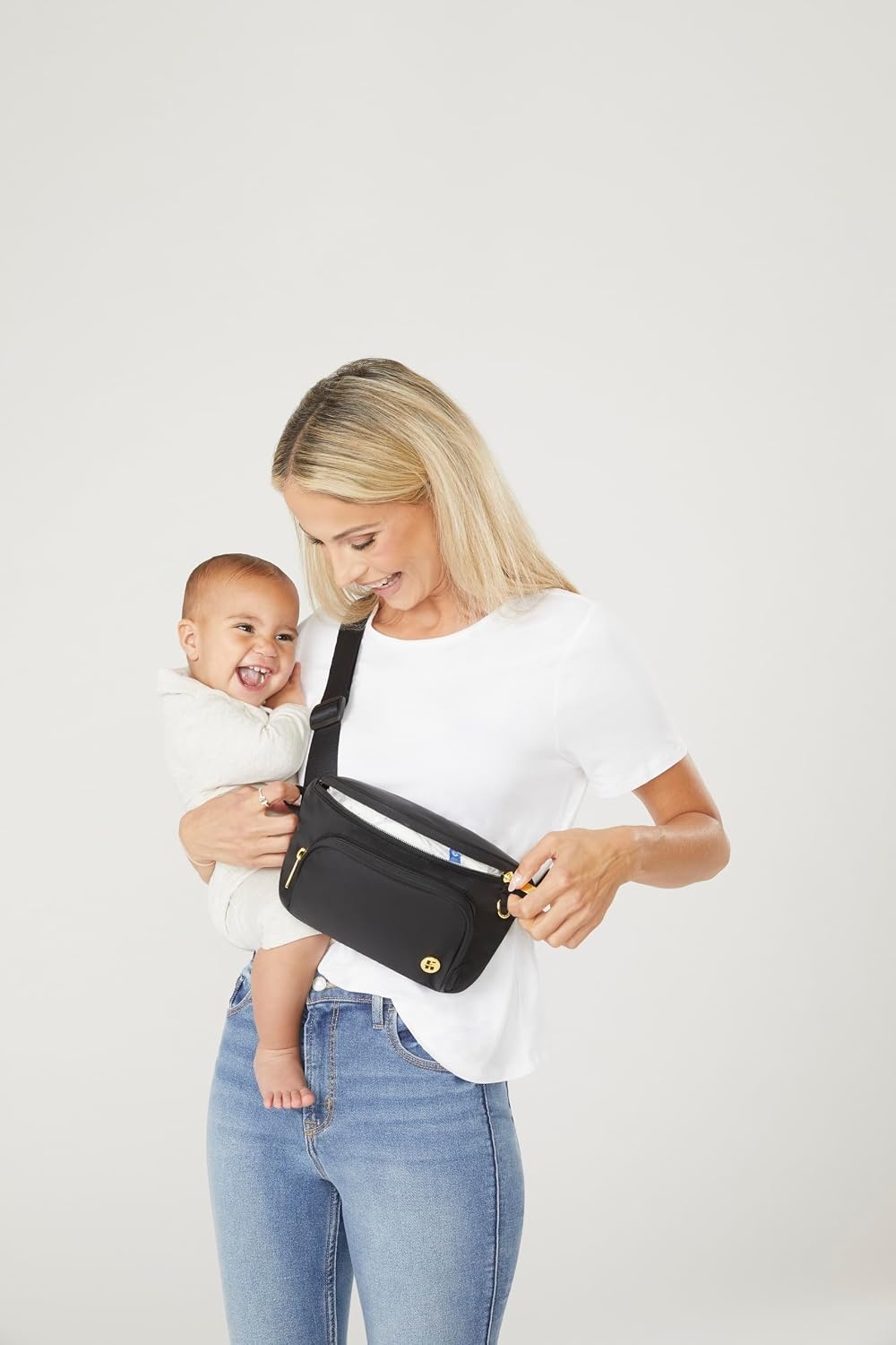 image:imageHUGGIES UnisexAdult Diaper Waistpack Crossbody BagCognac Leather