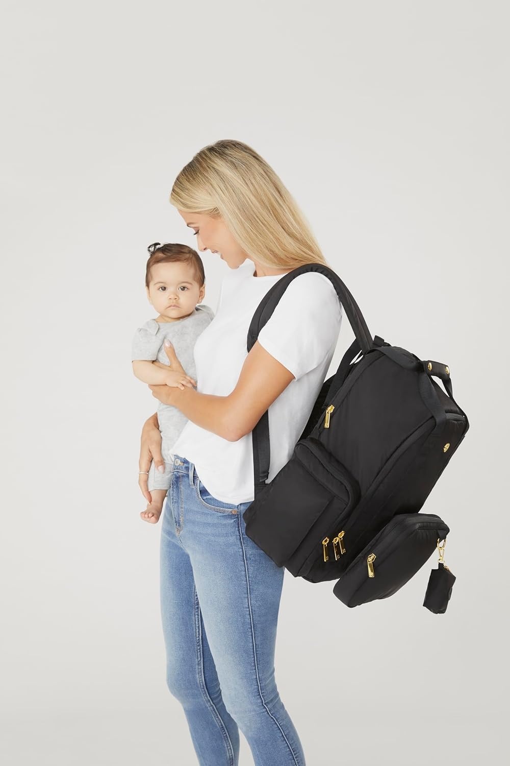 image:imageHUGGIES Unisexadult Signature Hug Pack Diaper Backpack Black Leather One SizeBlack