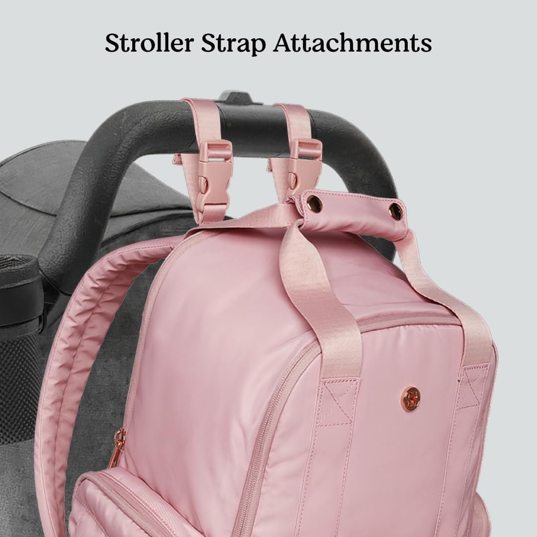 image:imageHUGGIES Unisexadult Signature Hug Pack Diaper Backpack Black Leather One SizeBridal Rose