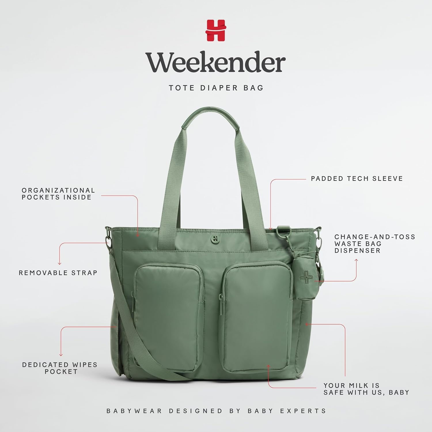 image:imageHuggies Signature Hug Weekender Tote Diaper BagLaurel Wreath