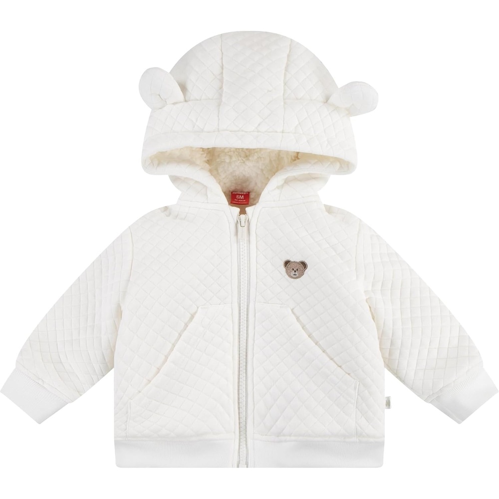 image:imageHUGGIES Baby Fleece Lined Zip Up Hooded JacketSnow White