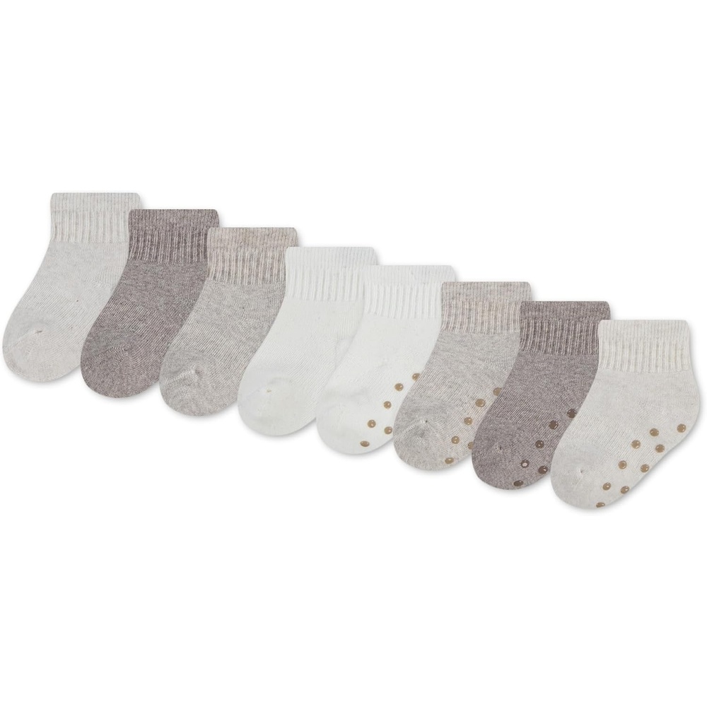 image:imageHUGGIES Baby Multipack Lightweight Ankle Gripper SocksOatmeal Heather 8pack