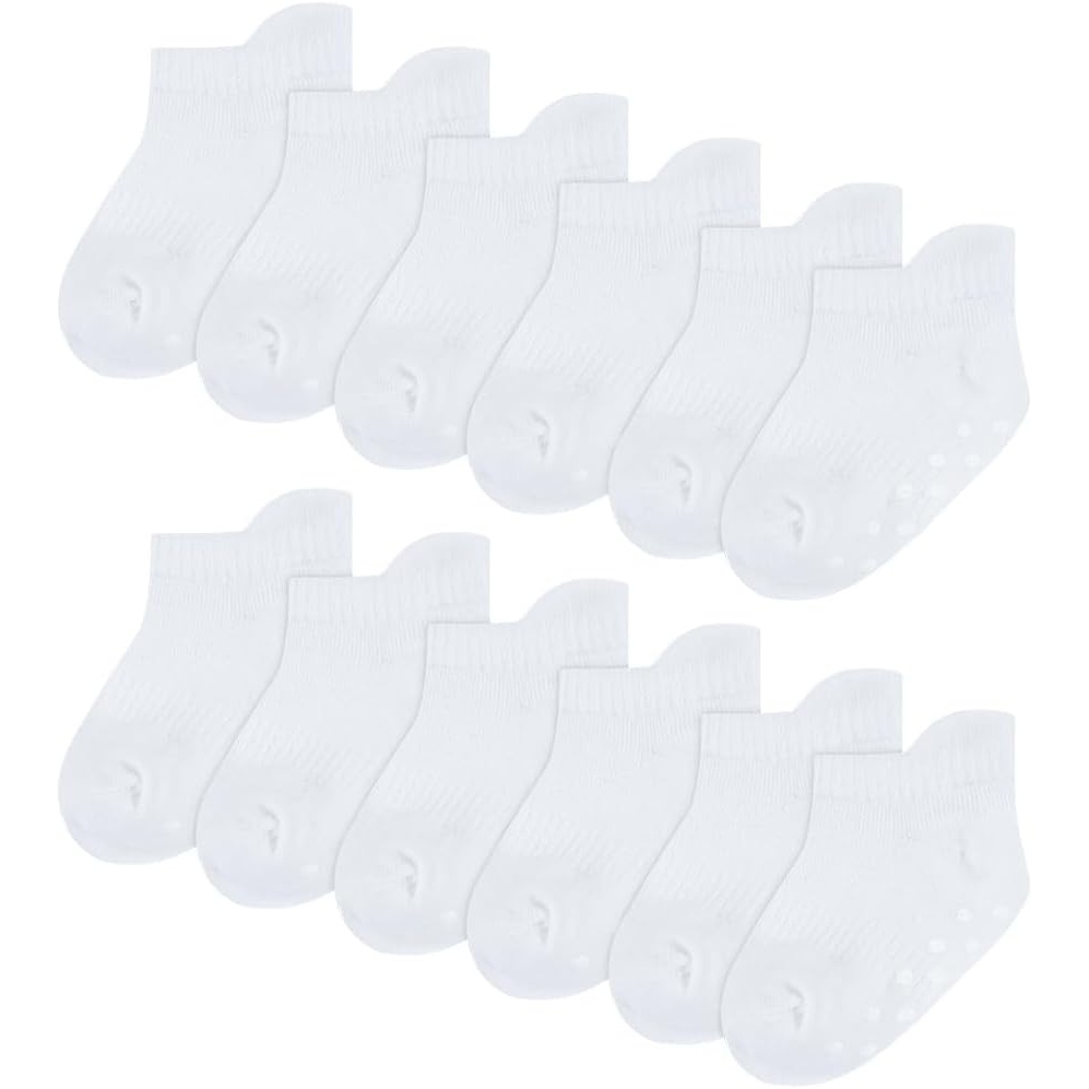 image:imageHUGGIES Baby Multipack Lightweight Ankle Gripper SocksWhite 12pack