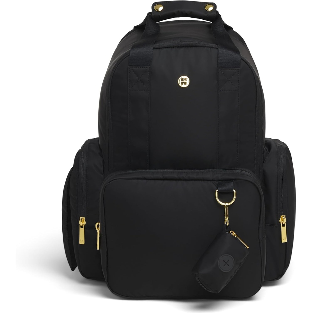 image:imageHUGGIES Unisexadult Signature Hug Pack Diaper Backpack Black Leather One SizeBlack