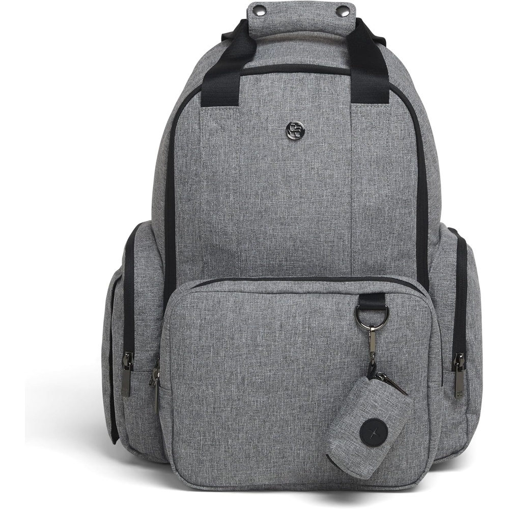 image:imageHUGGIES Unisexadult Signature Hug Pack Diaper Backpack Black Leather One SizeDark Grey Heather