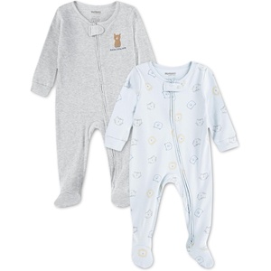 HUGGIES Baby 2-pack Footed Coverall(Cloud Grey Heather/Bears)