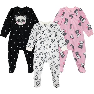 HUGGIES Baby 3-pack Footed Fleece Coverall Pajamas(Cameo Pink/Pandas)