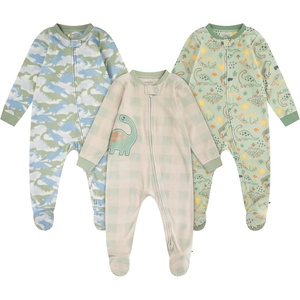 HUGGIES Baby 3-pack Footed Fleece Coverall Pajamas(Desert Sage/Dinos)