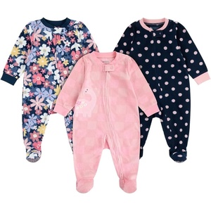 HUGGIES Baby 3-pack Footed Fleece Coverall Pajamas(Pigment Blue/Florals)