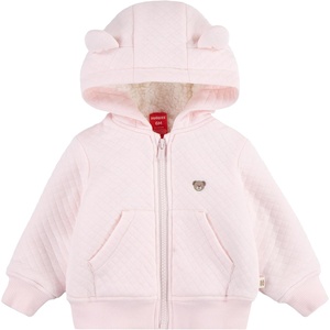 HUGGIES Baby Fleece Lined Zip Up Hooded Jacket(Barely Pink)