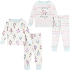 HUGGIES Baby Long Sleeve Pajama 4-piece Set(Oatmeal Heather/Cotton Candy)